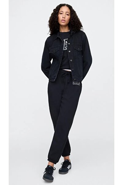 GAP V-Gap Herıtage Jogger Fleece 463492 Γυναικεία Φούτερ ΜΑΥΡΟ