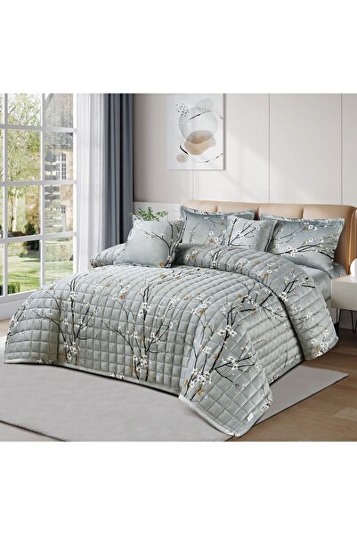 Red Rose Plain velvet winter compressed bedspread, 4 pieces, size 160 x 220 cm