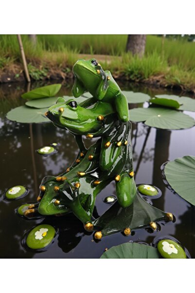 e-life shop Gerçek Görünümlü Görmedim Duymadım Bilmiyorum Kurbağa Biblo Heyke...