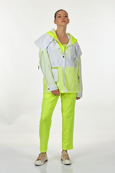 Ysatis Жіночий піджак з капюшоном, біло-лаймовий 23231000107