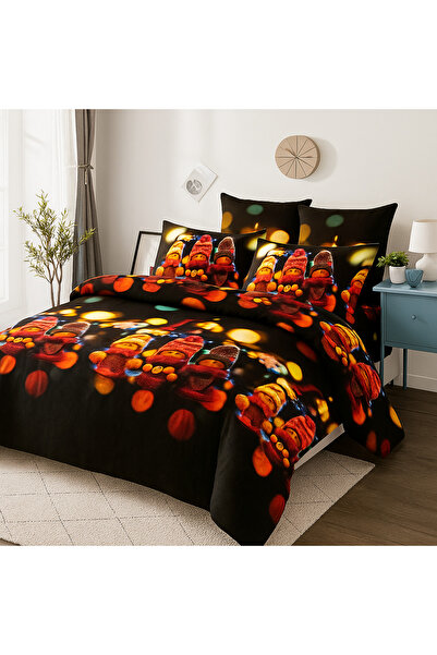 Casa Pucioasa Christmas Bedding 6 Pieces, Casa Pucioasa, Fine Cotton, Fitted Sheet for Double Bed