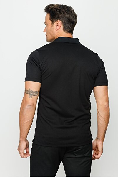 Desen Triko Ανδρικό μπλουζάκι με μινιμαλιστικό σχέδιο με λαιμόκοψη πόλο - κοντό μανίκι - άνετο