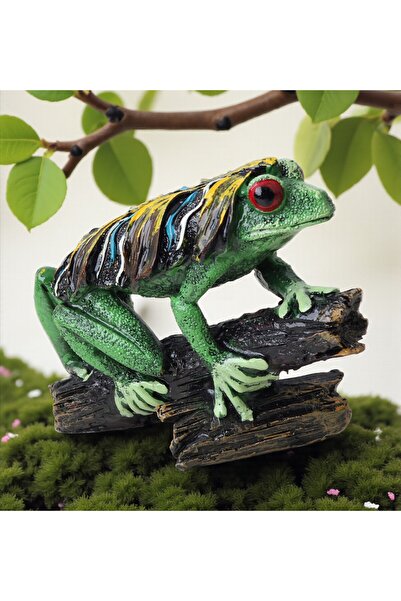 e-life shop Gerçek Görünümlü Canlı Renkli Afrika Ağaç Kurbağası Biblo Heykel ...