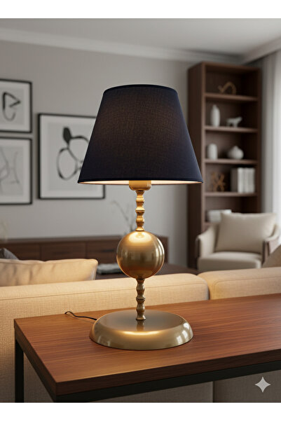 asellus Stylish Metal Globe Detailed Lampshade - Decorative Table Lamp for Living Spaces, Bedroom and Office