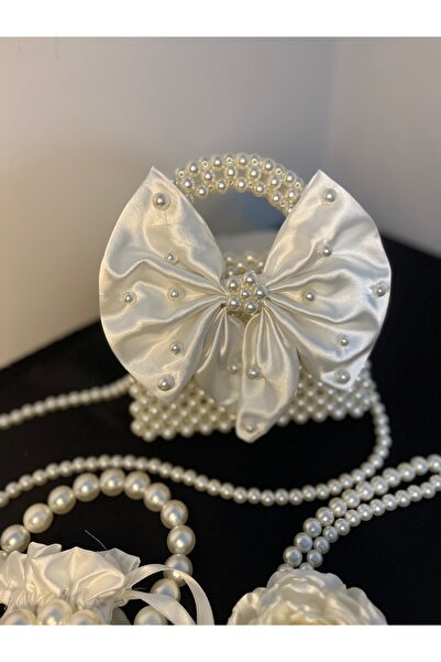 MODA Fiyonk detay zincir askılı inci çanta