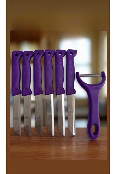 Solingen Mat Delikli Meyve Bıçağı 6’lı (Mor)+ Soyacak hediyeli