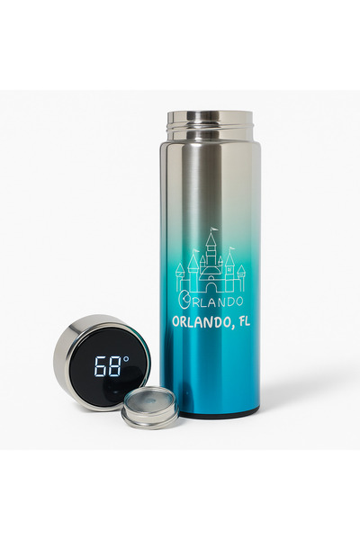 OGS Thermal mug with digital lid displaying temperature, stainless steel, 24-hour cold and 12-hour hot insulation, 500ml capacity, practical