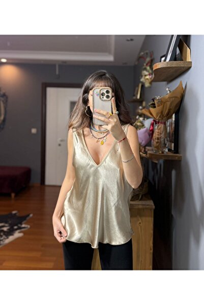 LUJJE Imported Silk Satin Thick Strap Blouse