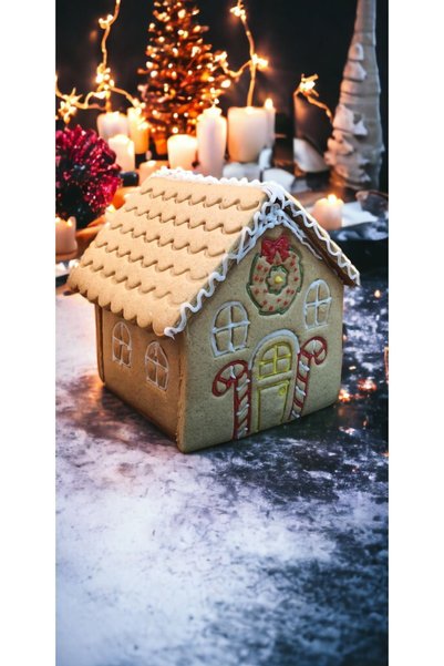 Maflen Yılbaşı Yeni Yıl Noel Kurabiye Evi Gingerbread House Kolay Yapım Kurabiye Kalıbı Seti Ve Glazür 100g