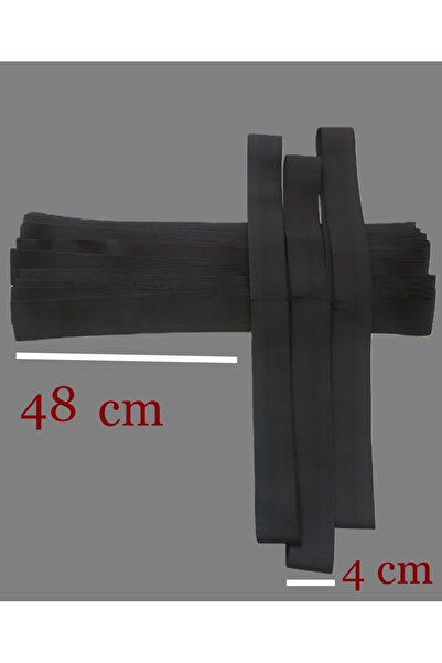 Derinzade 48 x 4 cm Dikilmiş Hazır (1 adet ) ,Siyah Don Paça Bel Lastiği Yass...