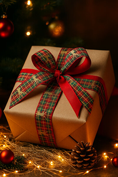 cakaybu مادة تزيين الشريط للعام الجديد (درجة أولى مطلية بالورنيش 2.85 م 2.5 سم)