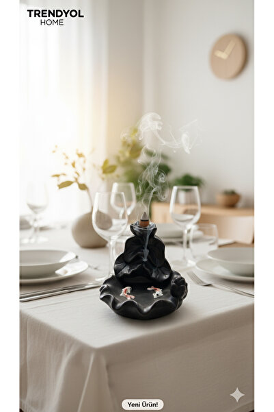 Aruz SERAMİK DEKORATİF ŞELALE GERİ AKIŞLI TÜTSÜLÜK – KOİ BALIK FİGÜRLÜ