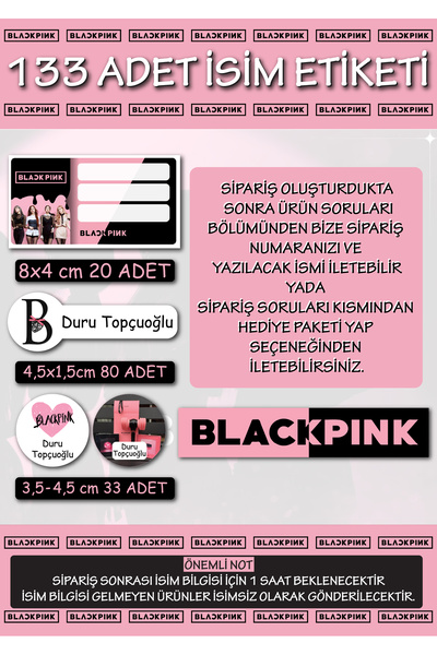 cakaybu 111 Adet BlackPink Okul Etiket Seti Kalem,Matara,Kalem kutusu,Beslenme çantası için Sticker Hologram