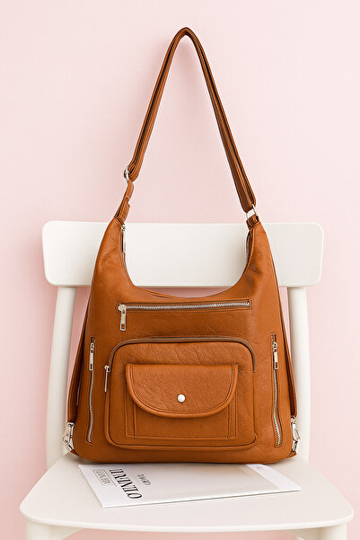 ÇANTAM GELSİN New Model with Cover, High Quality Soft Leather, Multi-Sectione...