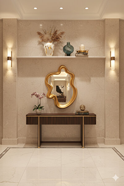 Generic An elegant mirror with a luxurious frame adds a touch of sophistication to any space. 67 x 49 cm