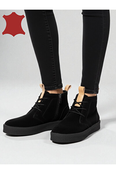 starlike Ghete dama piele naturala intoarsa negre JY6651