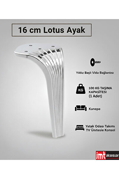 İMT AKSESUAR Lotus Koltuk Yatak Odası Tv Ünitesi Konsol ve Sehpa Ayağı 16 cm ...