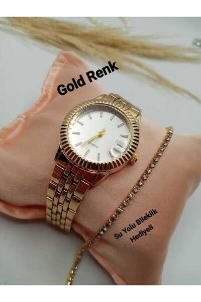 Brality ساعة يد نسائية كلاسيكية - سوار فولاذي ذهبي اللون - سوار SUYOLU موديل ...