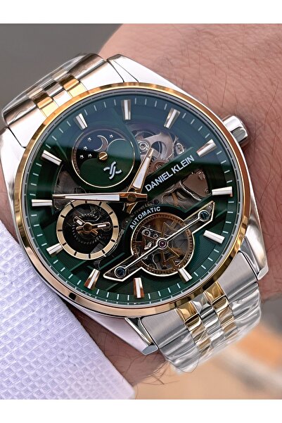 Daniel Klein Automatic & Wind-Up Moon and Sun Dial Dual Time Men's Wrist Watch Edk.14043.4