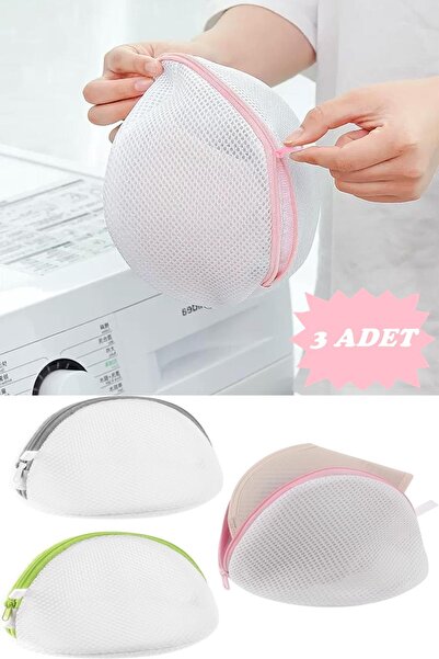 MasterCar Beyaz 3 Adet Fermuarlı Sütyen/iç Çamaşırı Yıkama Filesi Bebek Çamaşır Yıkama Filesi Çorap Filesi