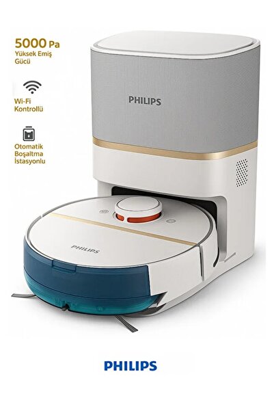 Philips 7000 Serisi AQUA Çöp İstasyonlu Robot Süpürge Ultra Güçlü Emiş Gücü Titreşimli Mop