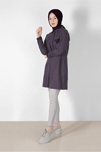 Alvina Tunic with Processing Details, Pockets and Buttons 42321
