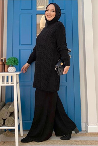 TRENDTESETTÜR ΓΥΝΑΙΚΕΙΟ ΜΑΥΡΟ ΠΛΕΚΤΟ ΣΕΤ ΜΕ ΠΑΝΤΕΛΟΝΙ T 01332