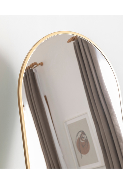 Marsah Home Oglinda Semiovala De Podea Cu Suport 180x70 Cm Auriu