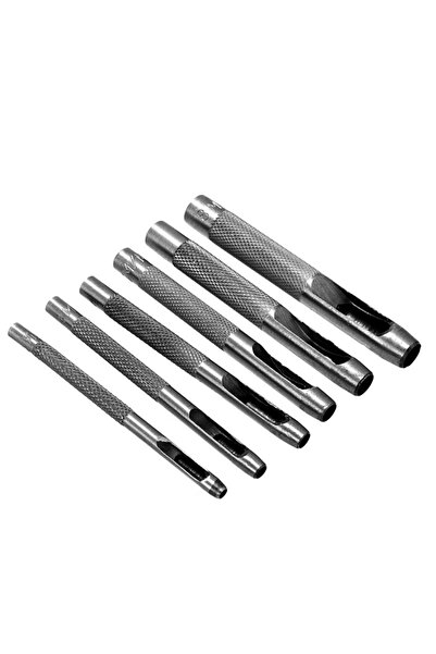 Lawazim Precision Hollow Punch Set 6 Piece - Round Hole Punch Tools for Leather and Rubber