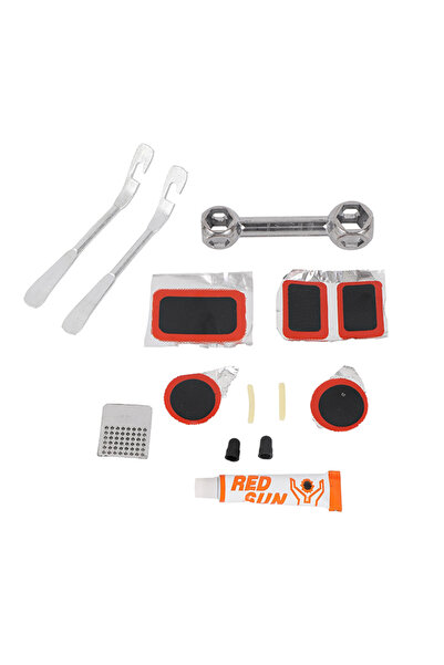 Lawazim Bike Repair Kit 14 Piece - Multi Tool and Patch Set for Tire Puncture and Repairs