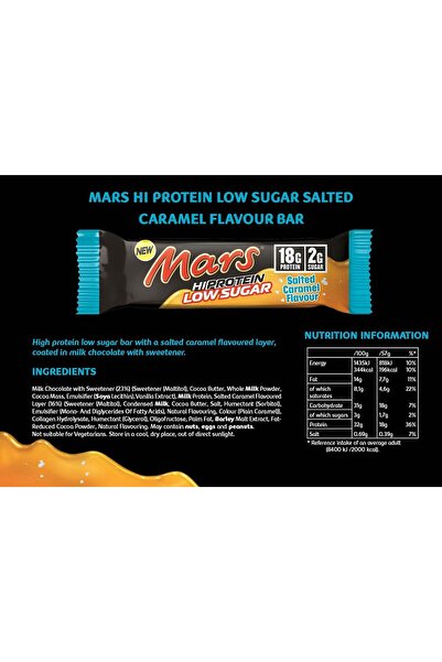 Mars Mars High Protein Salted Caramel Bars Low Sugar 57gx12