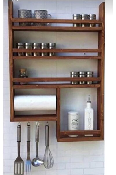 Picco Wood Doğal ahşap mutfak teregi,raf(60*40*10)