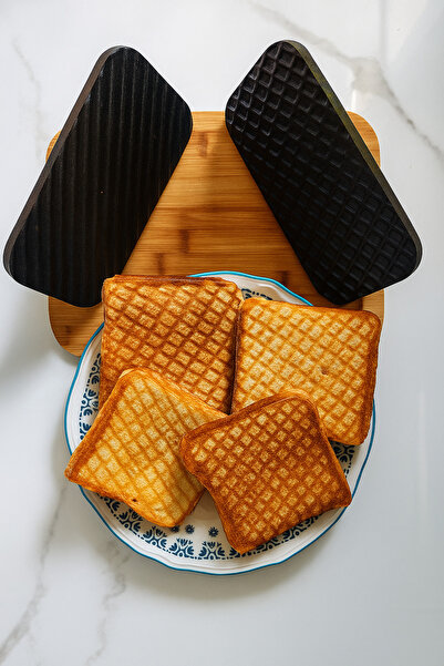 AYS Baklava Desen Döküm Demir Et Mühürleme, Piknik Tost & Burger Pres Aparatı...