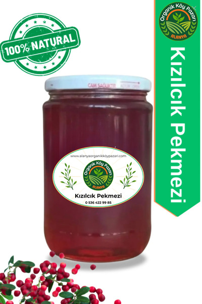 alanya organik köy pazarı %100 Doğal Kızılcık Pekmezi 800 gr – Ev Yapımı, Kat...
