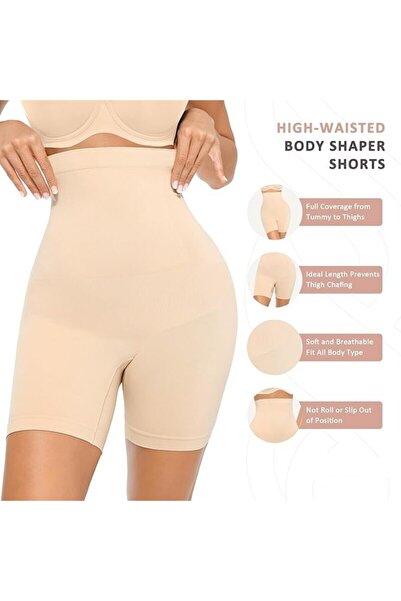 4basix Women’s Tummy Control Shapewear Shorts - Seamless High-Waist Body Shaper Size XL