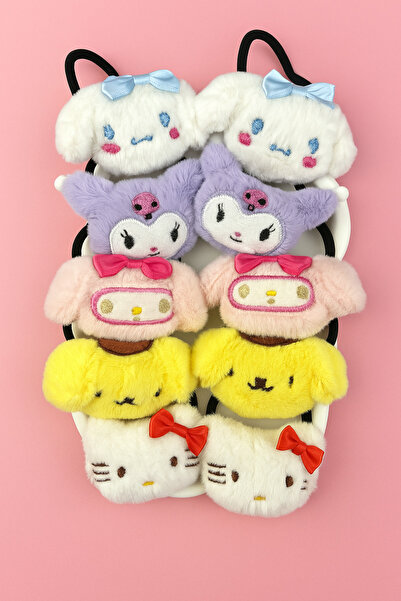 Toka Sepetim Sanrio 1 Çift Peluş Toka Kuromi My Melody Hello Kitty Peluş Toka