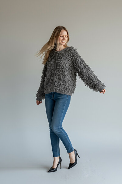 Vireo Club Women's Anthracite Textured Cardigan