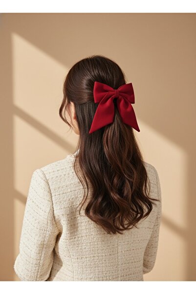 Toka Delisi Women's Red Automatic Bow Buckle, Handmade Buckle, Adult Young Girl Clip Buckle, Women's Buckle