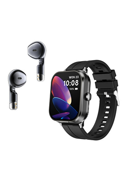 OEM D8PRO 2-in-1 smartwatch, Bluetooth headphones included, compatible with iOS/Android, 2 straps, TFT screen