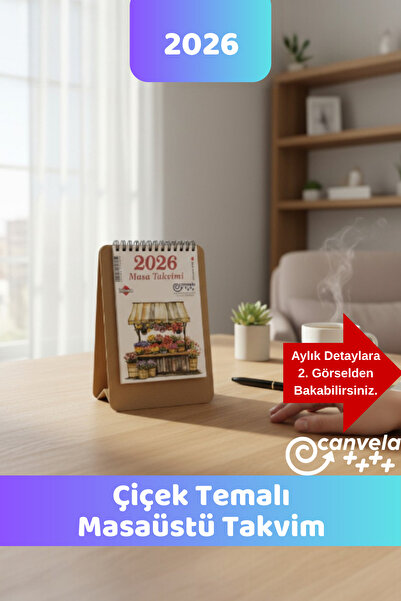 İstisna 2026 Masaüstü Takvim Üçgen Masa Takvimi Çiçek Severler için Çiçek Temalı Takvim
