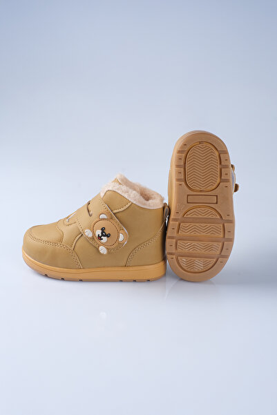 Bebek Sepeti Ayıcık Detaylı Kürklü Unisex Çocuk Bebe Bot CAT