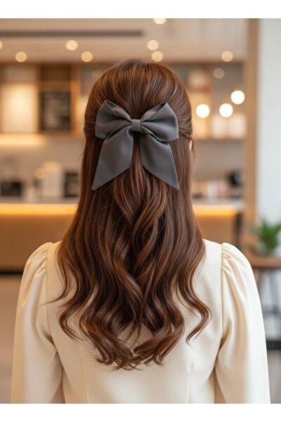 Toka Delisi Gri Kadin Renkli Otomatik Fiyonk Toka, El Yapımı Toka, Yetişkin G...