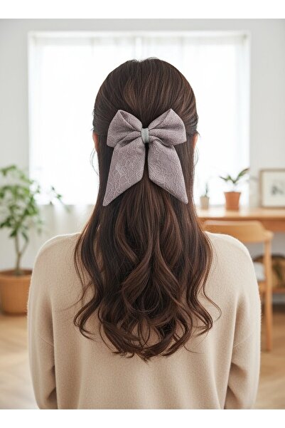 Toka Delisi Cataramă cu arc pentru femei, argintiu pudrat, gri cu sclipici, c...