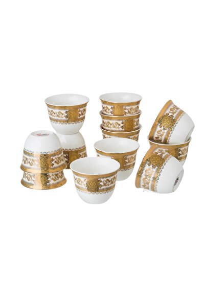 HIC Arabic coffee cups set 12 pcs golden