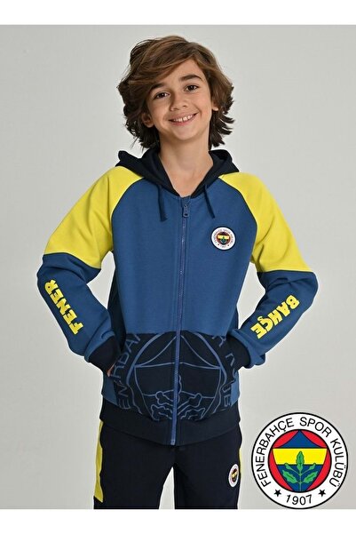 Fenerbahçe S.K. 25/26 Tribün Kol Detay Çocuk Sweatshirt LACİVERT