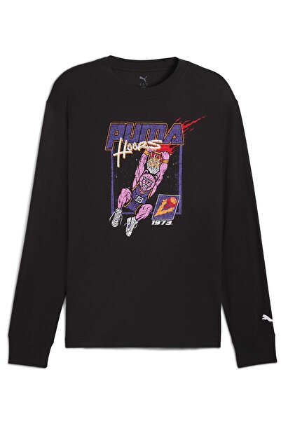 Puma Ανδρικό μπλουζάκι Hoopstel LS Tee 632903 ΜΑΥΡΟ