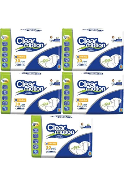 Clearmotion حفاضات للكبار مع حزام خصر M - متوسط - متوسط الحجم 150 قطعة (5 عبو...