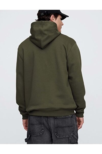 GAP Relaxed Logo Camo Fıll 799757 Men's Hooded Sweatshirt Khaki