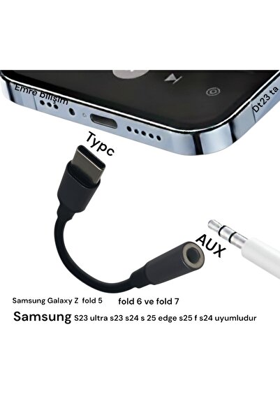 emrebilisim Yeni model Lerle Uyumlu Type-c Kulaklık Dönüştürücü 3.5 Mm Jack G...