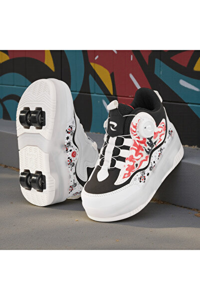 sepona Patented Light-Up Sports Shoes 4-Wheel Roller Skates – with On/Off Switch